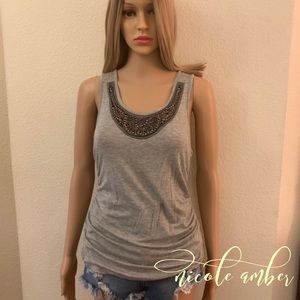 IZ BYER Women’s beaded detail Top SZ L (LIKE NEW)